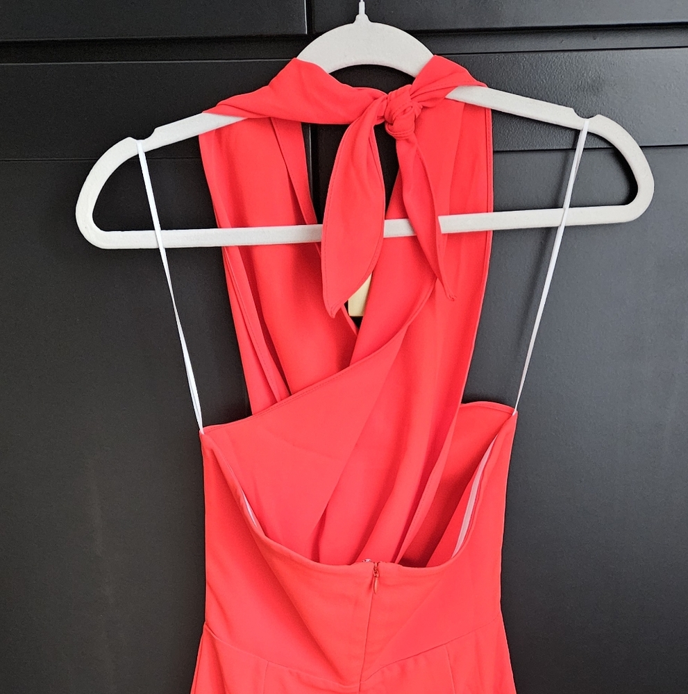Amanda Uprichard Mezcal Halter Dress In Crimson x Revolve - Picture 7 of 7